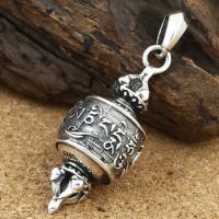 925 Sterling Silver Pendant, barrel, 16x36mm, Hole:Approx 4mm, Sold By PC