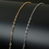 Inox Rolo lanac, Nehrđajući čelik, s plastična kalem, pozlaćen, više boja za izbor, 3.5x3mm, Približno 20m/spool, Prodano By spool