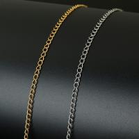 Nehrđajući čelik nakit lanac, s plastična kalem, pozlaćen, twist ovalni lanac, više boja za izbor, 3.5mm, Približno 20m/spool, Prodano By spool