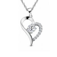 Brass Heart Pendants silver color plated micro pave cubic zirconia nickel lead & cadmium free Approx Sold By PC