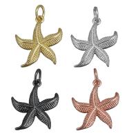 Brass Jewelry Pendants, Starfish, plated, more colors for choice, nickel, lead & cadmium free, 15x17x3mm, Hole:Approx 3.5mm, Approx 10PCs/Lot, Sold By Lot