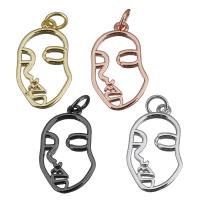 Brass Jewelry Pendants, Face, plated, more colors for choice, nickel, lead & cadmium free, 12x21x2mm, Hole:Approx 3.5mm, Approx 10PCs/Lot, Sold By Lot