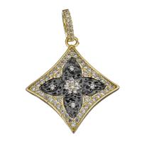 Cubic Zirconia Micro Pave Brass Pendant, real gold plated, micro pave cubic zirconia, nickel, lead & cadmium free, 24x27x3mm, Hole:Approx 3x5mm, 10PCs/Lot, Sold By Lot