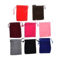 Schmuckbeutel Taschen, Baumwollsamt, Rechteck, Zufällige Farbe, 70x90mm, 50PCs/Menge, verkauft von Menge