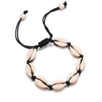 Trumpet Shell Woven Ball Bracelets with Nylon Cord & Zinc Alloy plated Unisex & adjustable Sold Per Approx 7.5-12.6 Inch Strand