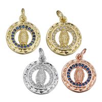 Cubic Zirconia Micro Pave Brass Pendant, plated, micro pave cubic zirconia, more colors for choice, nickel, lead & cadmium free, 14x16.50x3mm, Hole:Approx 3mm, 10PCs/PC, Sold By PC