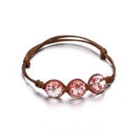 Corda de nylon pulseira de Woven Ball, with Millefiori Lampwork, ajustável & para mulher, Mais cores pare escolha, 13mm, vendido para Aprox 6.3-9.8 inchaltura Strand