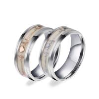 Titantium Steel δάχτυλο του δακτυλίου, Titanium Steel, για άνδρες και γυναίκες & διαφορετικό μέγεθος για την επιλογή & εποξική αυτοκόλλητο & luminated, περισσότερα χρώματα για την επιλογή, 8mm, Sold Με PC