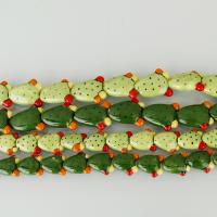 Handgemaakte Lampwork Beads, Opuntia Stricta, meer kleuren voor de keuze, Verkocht door Strand