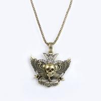 Gets® Jewelry Necklace Zinc Alloy with iron chain Skull antique bronze color plated lantern chain & with rhinestone nickel lead & cadmium free Sold Per Approx 27.5 Inch Strand