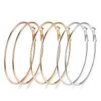 Brass Hoop Earring Donut plated for woman mixed colors nickel lead & cadmium free 19.1mm Sold By Lot