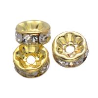Rhinestone Spacers Iron Rondelle plated with rhinestone 8mm Approx 1.6mm Sold By Bag