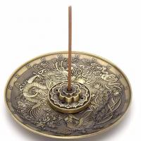 Traditional Ceramic Inserted Burner Incense Seat, Copper Alloy, plated, more colors for choice, 100x15mm, Sold By PC
