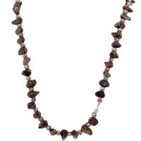 Ракушка Свитер ожерелье, с Кристаллы, разноцветная плакировка, крашеный, 10mm, Продан через Приблизительно 39 дюймовый Strand