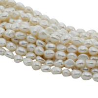 Barock kultivierten Süßwassersee Perlen, Natürliche kultivierte Süßwasserperlen, natürlich, weiß, 10mm, Bohrung:ca. 0.8mm, verkauft per ca. 15 ZollInch Strang