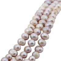Perles nacres pommes de terre de culture d'eau douce, perle d'eau douce cultivée, pomme de terre, naturel, violet, 8-9mm, Trou:Environ 0.8mm, Vendu par Environ 15 pouce brin