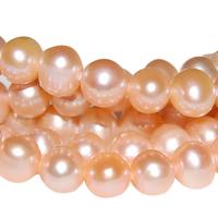 Perlas Patata Freshwater, Perlas cultivadas de agua dulce, natural, Rosado, 7-8mm, agujero:aproximado 0.8mm, Vendido para aproximado 15 Inch Sarta