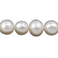 Perlas Patata Freshwater, Perlas cultivadas de agua dulce, natural, Blanco, 6-7mm, agujero:aproximado 0.8mm, Vendido para 15 Inch Sarta