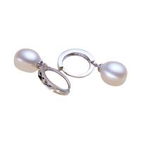 Naturliga Odlade Sötvatten Pearl Jewelry Sets, örhänge & halsband, Freshwater Pearl, med Mässing, Ris, box kedja, vit, 9-10mm, 8-8.5mm, Längd Ca 17.5 inch, Säljs av Ställ