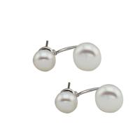 Freshwater Pearl Earrings, with Brass, Potato, natural, more colors for choice, 7mm, 9mm, Sold By Pair