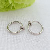 Stainless Steel Huggie Hoop Earring, platinum color plated, hypo allergic & different size for choice, original color, 10PCs/Bag, Sold By Bag