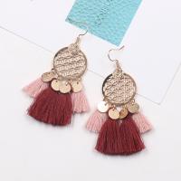 Zinc Alloy Tassel Earring with Caddice gold black plated for woman nickel lead & cadmium free Sold By Pair