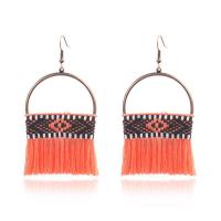 Tibetan Style Tassel Earring, with Caddice, rose gold color plated, for woman, more colors for choice, nickel, lead & cadmium free, 78x40mm, Sold By Pair