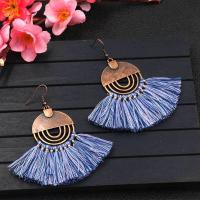 Zinc Alloy Tassel Earring with Caddice brass earring hook rose gold color plated for woman nickel lead & cadmium free Sold By Pair