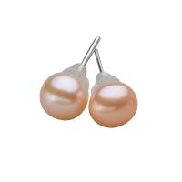 Freshwater Pearl Stud Earring, with plastic earnut, brass post pin, Potato, natural, more colors for choice, 6-7mm, Sold By Pair