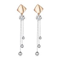 Brass Split Earring, Tassel, plated, detachable & for woman & with cubic zirconia, nickel, lead & cadmium free, 13.5x72mm, Sold By Pair