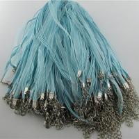 Etamine Шнурок для ожерелий, с Железо, с 5cm наполнитель цепи, Платиновое покрытие платиновым цвет, Эластичное, Много цветов для выбора, не содержит никель, свинец, 4mm, длина:Приблизительно 16.9-17.7 дюймовый, 100пряди/сумка, продается сумка