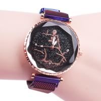 Women Wrist Watch, PU Leather, with Alloy & Glass, gold color plated, for woman, more colors for choice, 270x35x330mm, Length:Approx 10.6 Inch, Sold By PC
