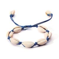 Shell Jewelry Bracelet, with Nylon Cord, with 7cm extender chain, handmade, braided bracelet & Unisex, more colors for choice, 12mm, Sold Per Approx 7.88 Inch Strand