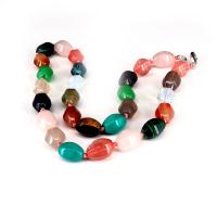 Gemstone šperky náhrdelník, Drahokam, lesklý, unisex, multi-barevný, 10x15mm, Prodáno za Cca 19.69 inch Strand