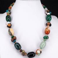 Natural Gemstone Necklace, polished, Unisex, multi-colored, 15x21mm,5x9mm, Sold Per Approx 19.69 Inch Strand