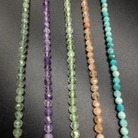 Mischedelstein Perlen, Edelstein, poliert, verschiedenen Materialien für die Wahl, 4mm, Bohrung:ca. 1mm, ca. 80-85PCs/Strang, verkauft von Strang