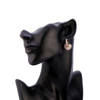 Laiton Leverback boucle d'oreille, coeur, pavé de micro zircon & pour femme, plus de couleurs à choisir, protéger l'environnement, sans nickel, plomb et cadmium, 16x25mm, Vendu par paire