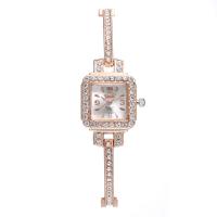 Women Watch Bracelet Zinc Alloy with Glass Chinese watch movement nickel lead & cadmium free for woman & with rhinestone plated .4 Inch  Sold By PC