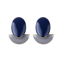 Zinc Alloy Stud Earring sterling silver post pin gold color plated Korean style & for woman & enamel nickel lead & cadmium free Sold By Pair
