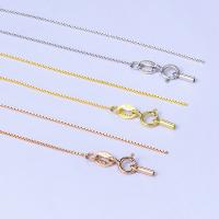 925 Sterling Silver Necklace Chain, Brass, plated, different length for choice & box chain, more colors for choice, nickel, lead & cadmium free, Sold By Strand