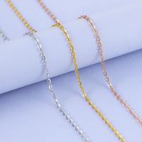 純銀ネックレス, 92.5％純度シルバー, メッキ, 選択のための別の長さ & 楕円形の鎖, 無色, ニッケル、鉛、カドミウムフリー, 1.3mm, 売り手 ストランド