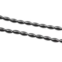 Perles hématites amagnétiques, hématite non magnétique, ovale, noire, grade A, 12x6mm, Trou:Environ 1.5mm, Longueur:15.5 pouce, 10Strandstoron/lot, Vendu par lot
