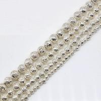 Natural Lava Beads plated Approx 1mm Sold By Strand