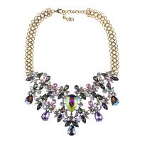Zinc Alloy smykker halskæde, med 7cm extender kæde, forgyldt, for kvinde & med rhinestone, flere farver til valg, nikkel, bly & cadmium fri, 43cm, Solgt Per Ca. 16.9 Strand