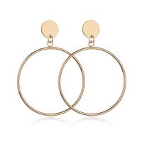 Zinc Alloy Drop Earrings stainless steel post pin Donut plated for woman nickel lead & cadmium free 5cm Sold By Pair