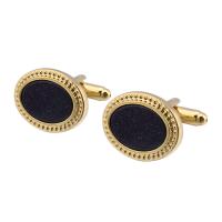 Brass Cufflinks with Goldstone gold color plated Unisex nickel lead & cadmium free Sold By PC