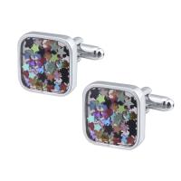 Brass Cufflinks, Unisex & different styles for choice, multi-colored, nickel, lead & cadmium free, 16mm, Sold By PC