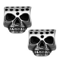 Stainless Steel Large Hole Beads, Skull, original color, 13x12.50x10mm, Hole:Approx 6mm, Approx 10PCs/Lot, Sold By Lot