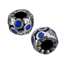 Stainless Steel Large Hole Beads, enamel, original color, 11x7.50x11mm, Hole:Approx 5.5mm, Approx 10PCs/Lot, Sold By Lot