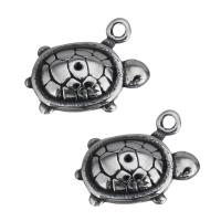 Stainless Steel Animal Pendants, Turtle, original color, 15.50x12x3.50mm, Hole:Approx 1.5mm, Approx 10PCs/Lot, Sold By Lot